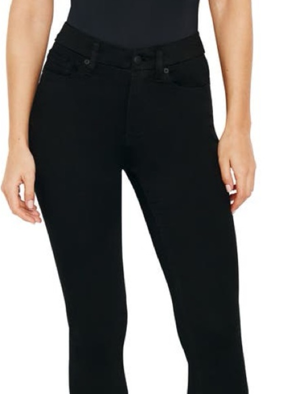 Good American Black Skinny “Good Legs” High-Rise Jeans